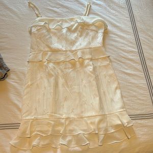 About Us White Star Pattern Ruffle Mini Dress